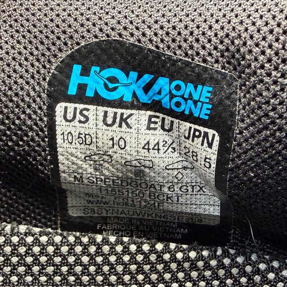 Hoka Speedgoat 6 GTX Trail Running Shoes Men\'s Size 10.5 Black Athletic Gore-Tex main image 9